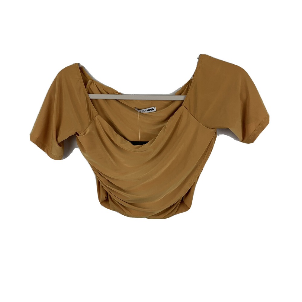 Fashion Nova Swim Suit Top Golden Mustard "Skirting The Issue"